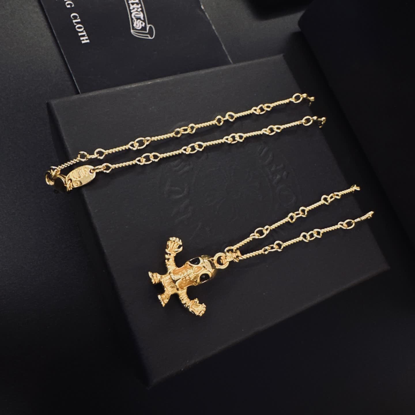 Chrome Hearts Gold Tone Pendant Necklace